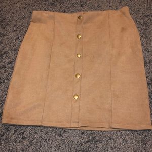 Tan button down mini skirt